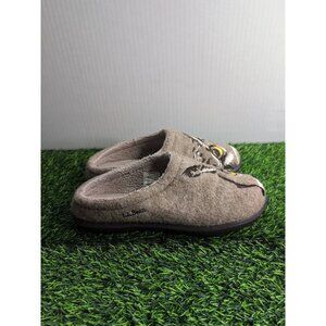 LL Bean Daybreak Womens SIze 9 Brown Owl Slip On Comfort Slippers